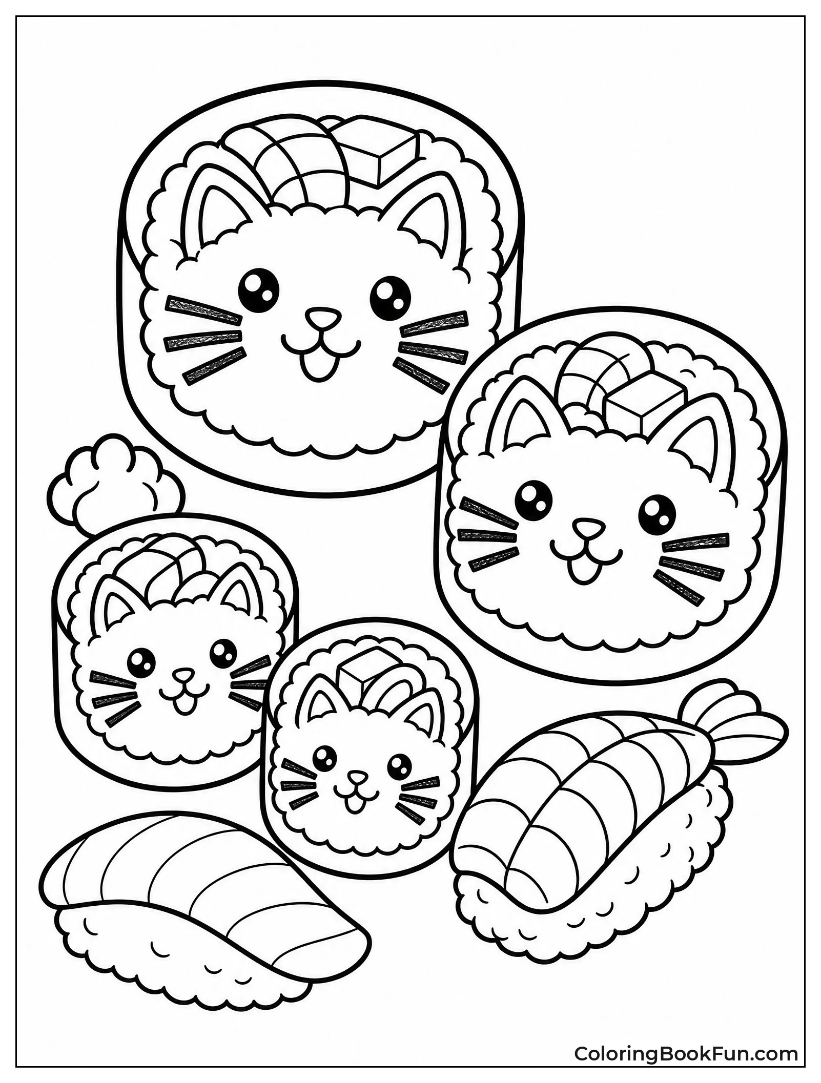 Cat Shaped Sushi Rolls