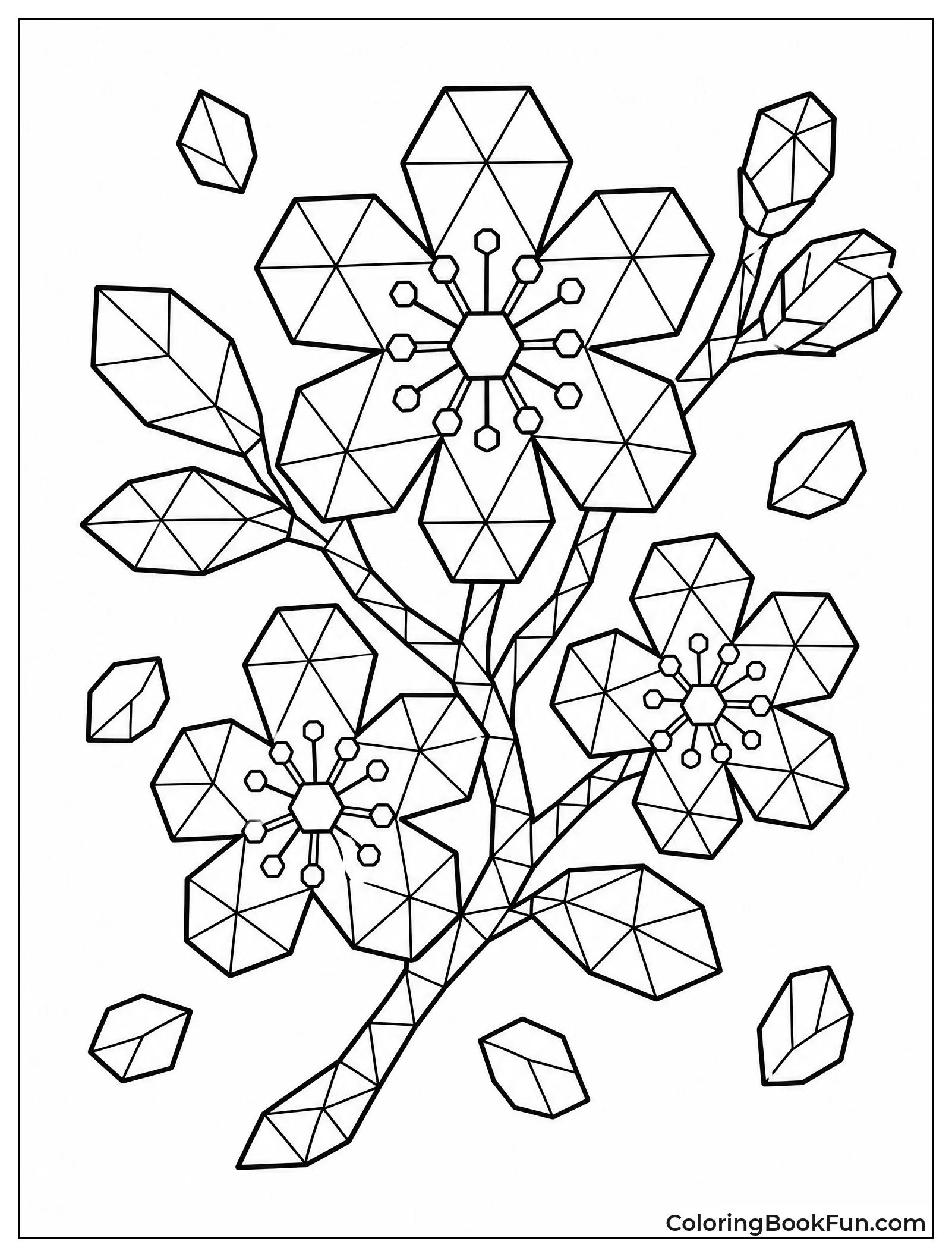 Geometric Blossom Made of Shapes