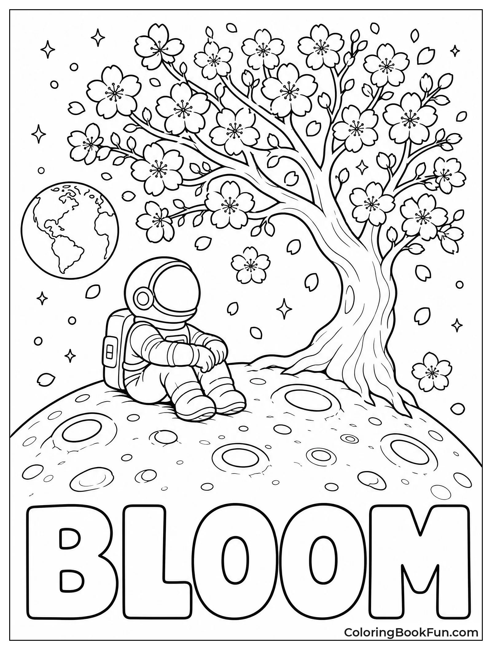 Astronaut on Moon with Tree