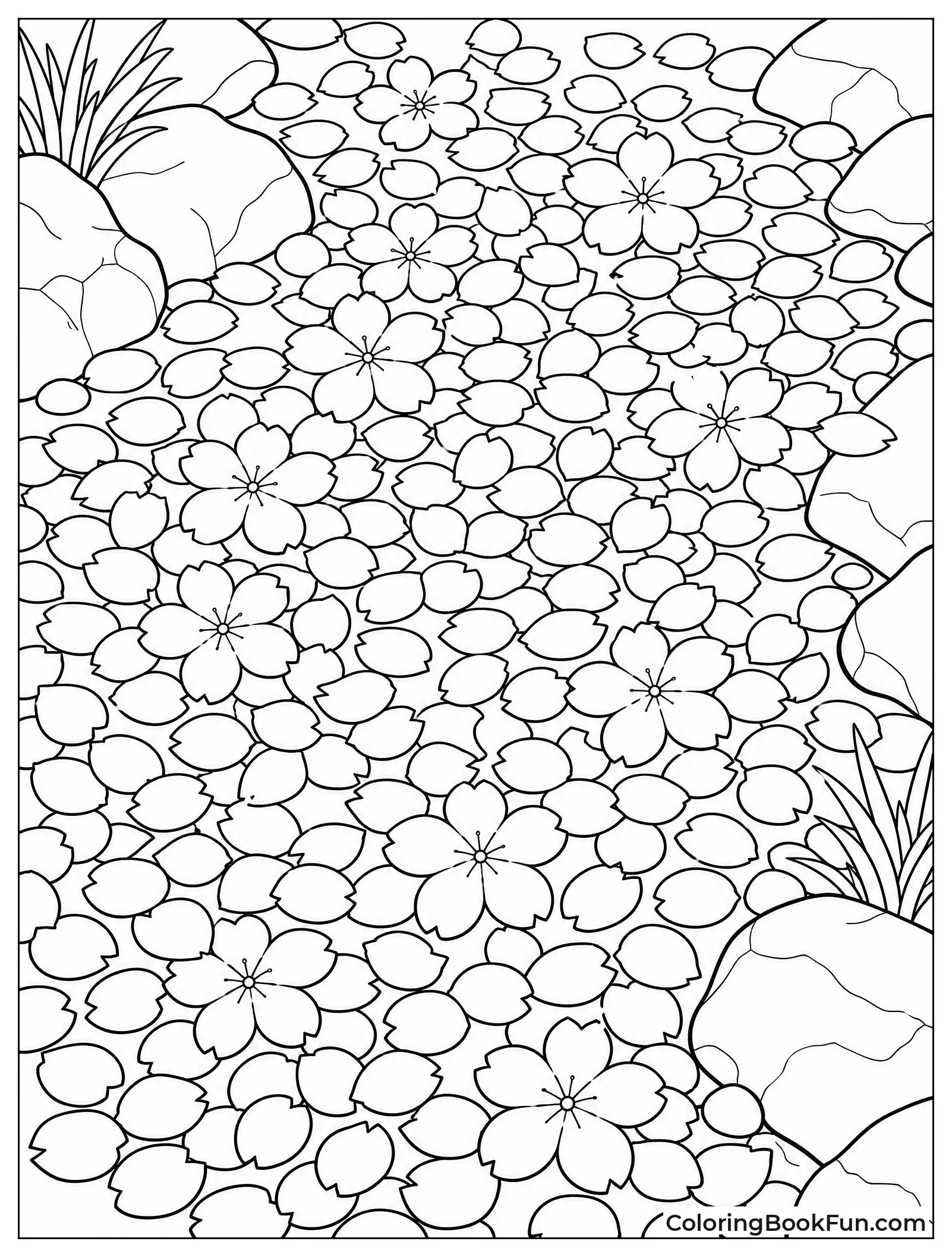 Stream Covered in Petals