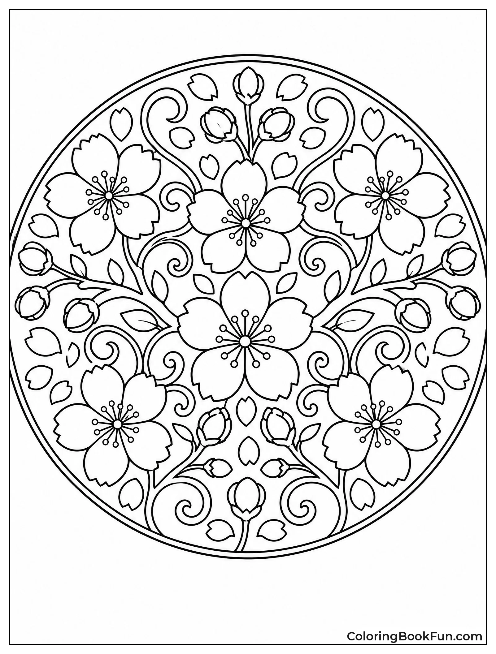 Intricate Sakura Mandala Design