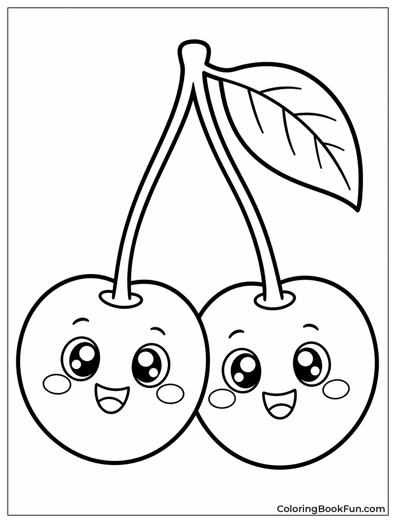 Kawaii Cherries with Sparkly Eyes