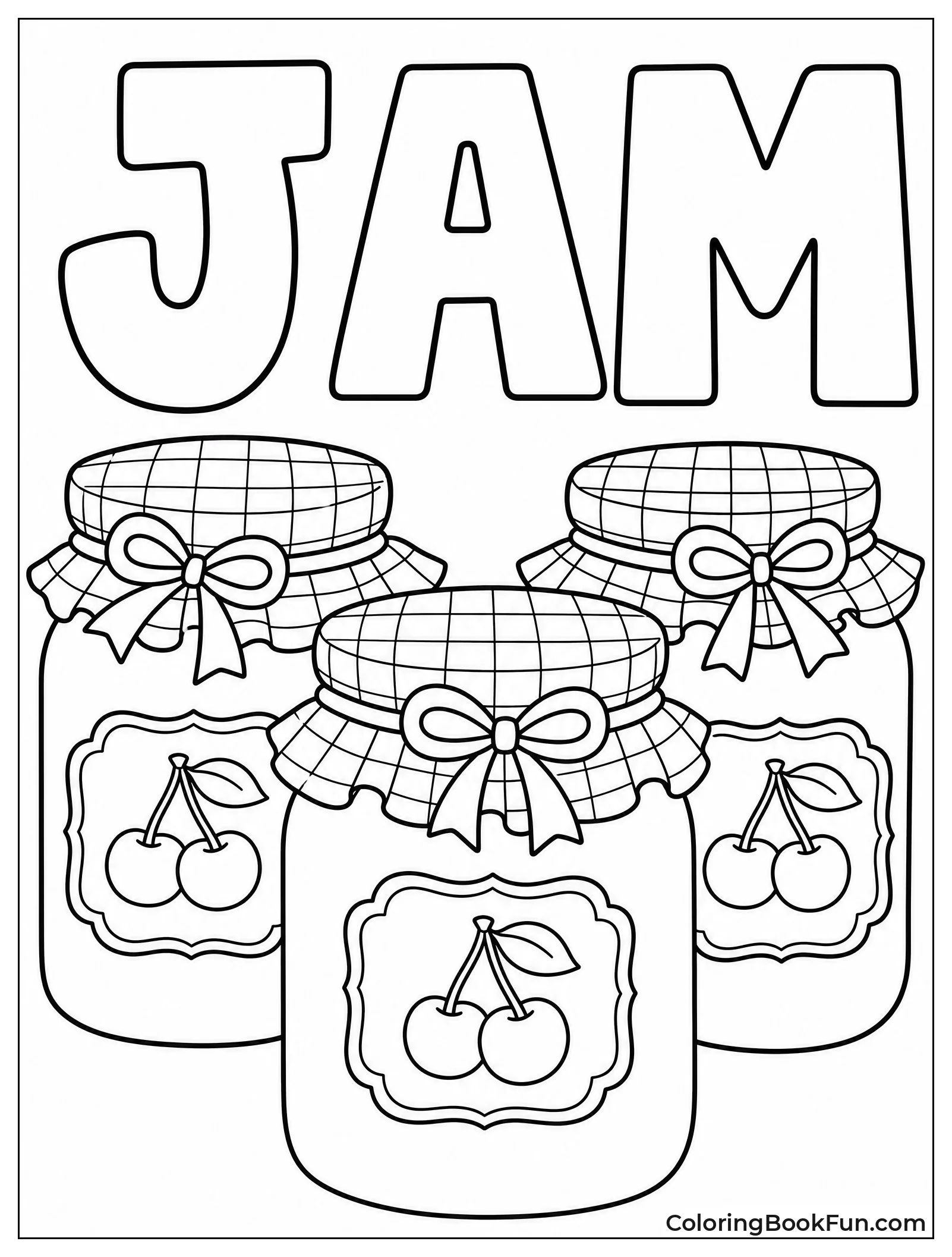 Cherry Jam Jars with Gingham Lids