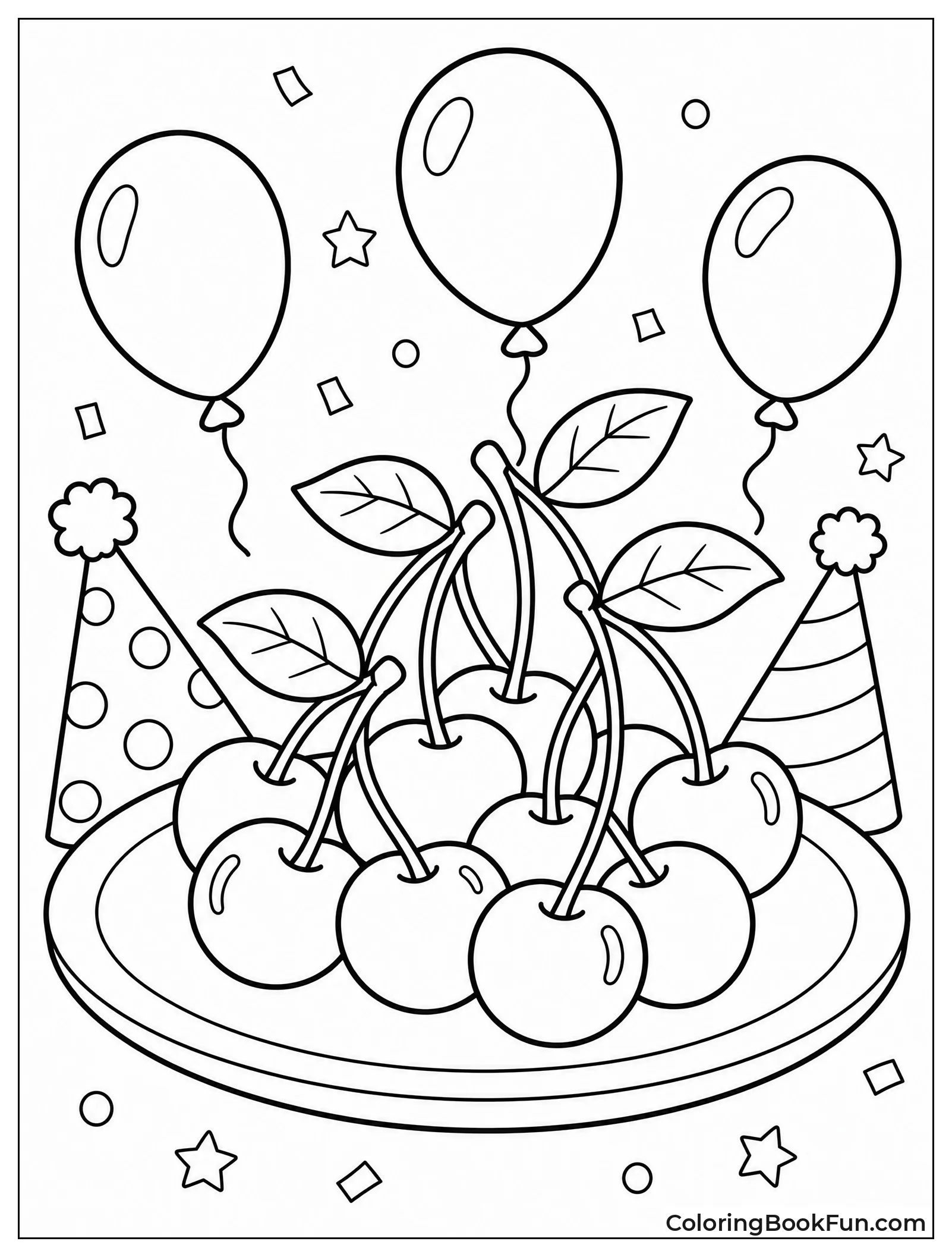 Cherries on Party Platter with Hats
