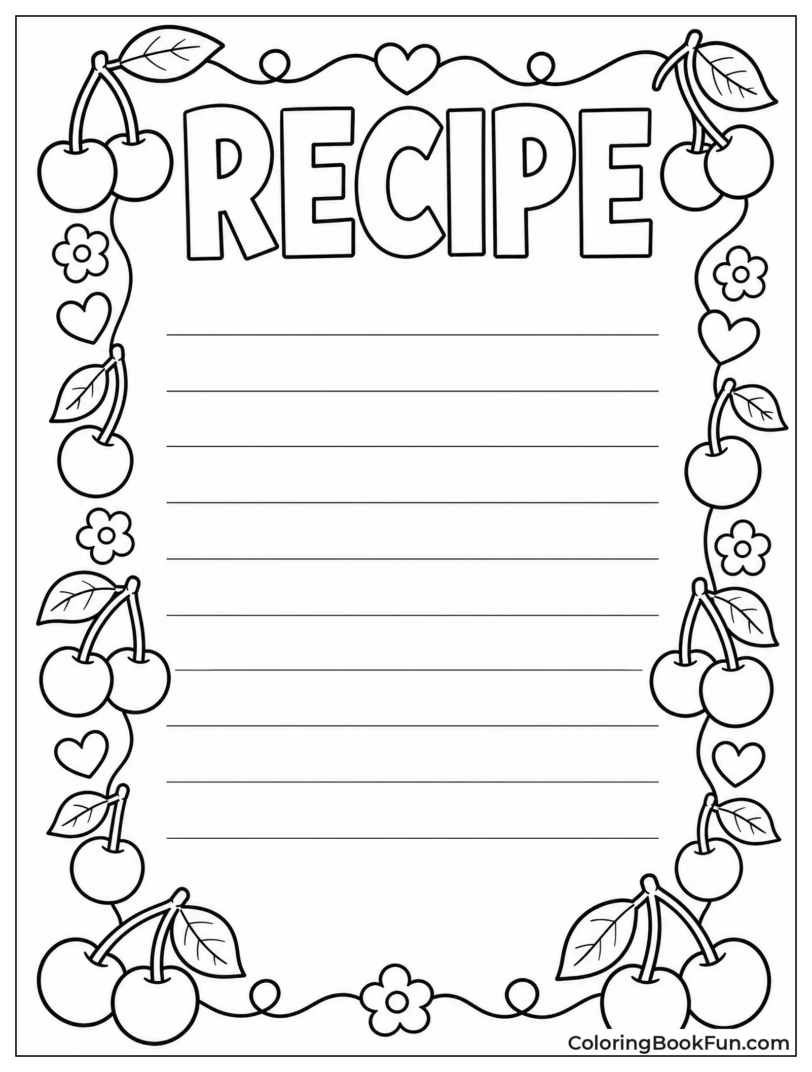 Cherry Recipe Card for Kids