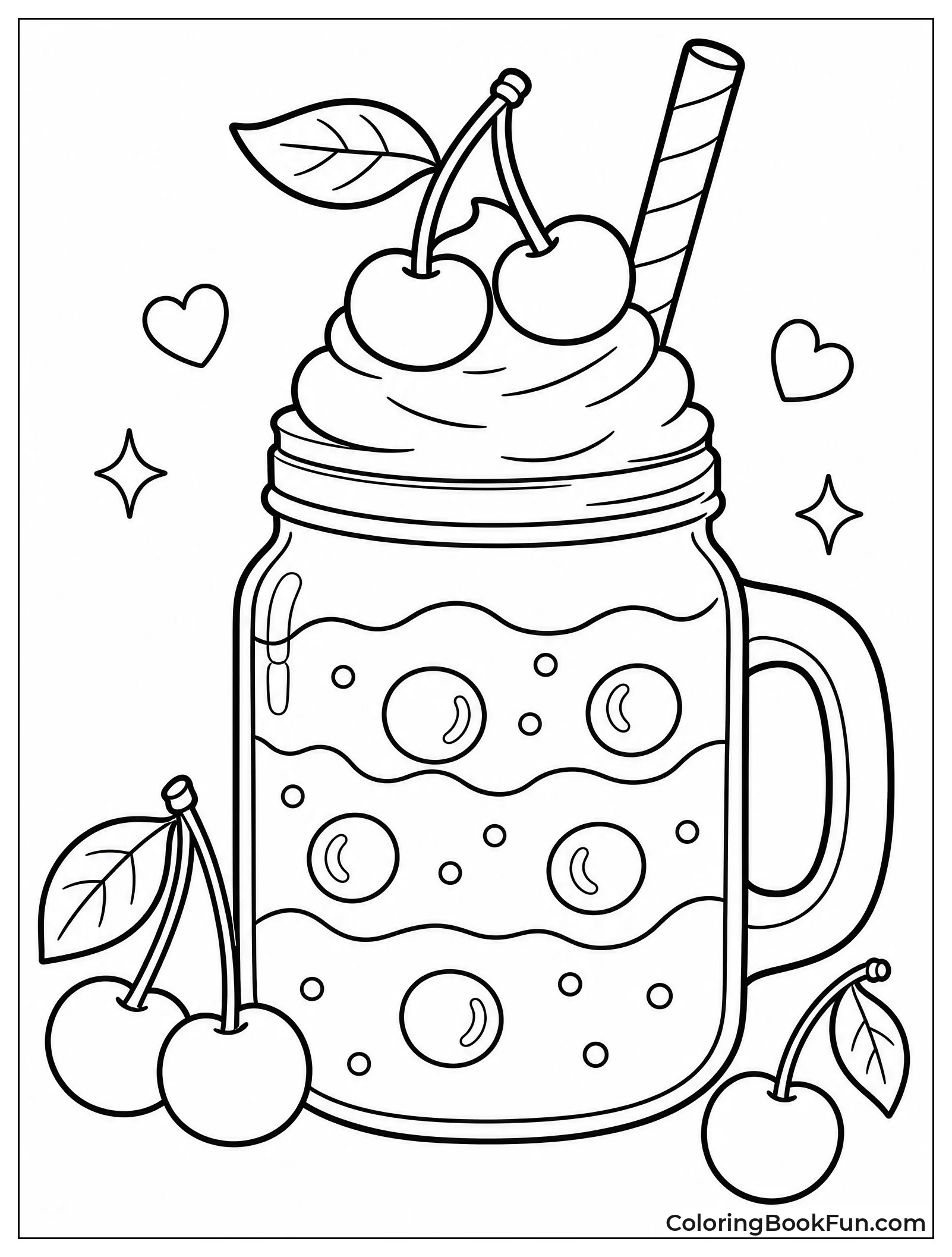 Cherry Smoothie in Mason Jar