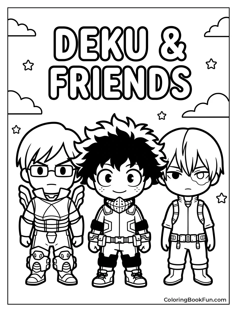 Chibi Deku Stands with His Friends