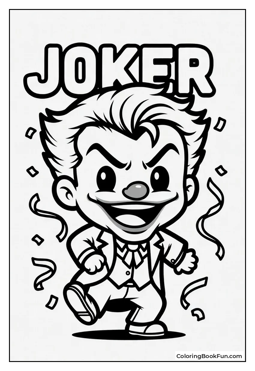 Chibi Joker Dances With Confetti