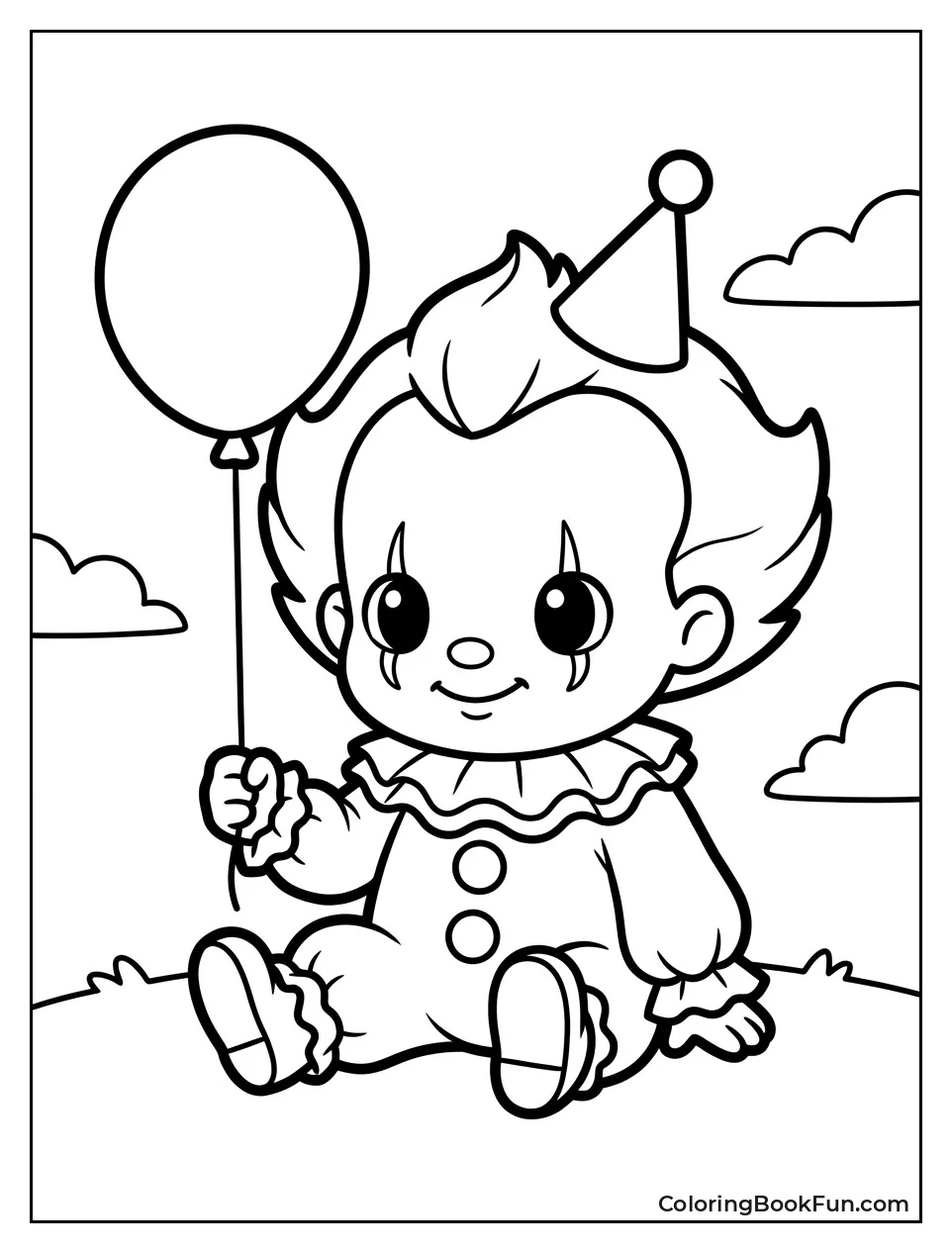 Cute Chibi Pennywise Holds Balloon