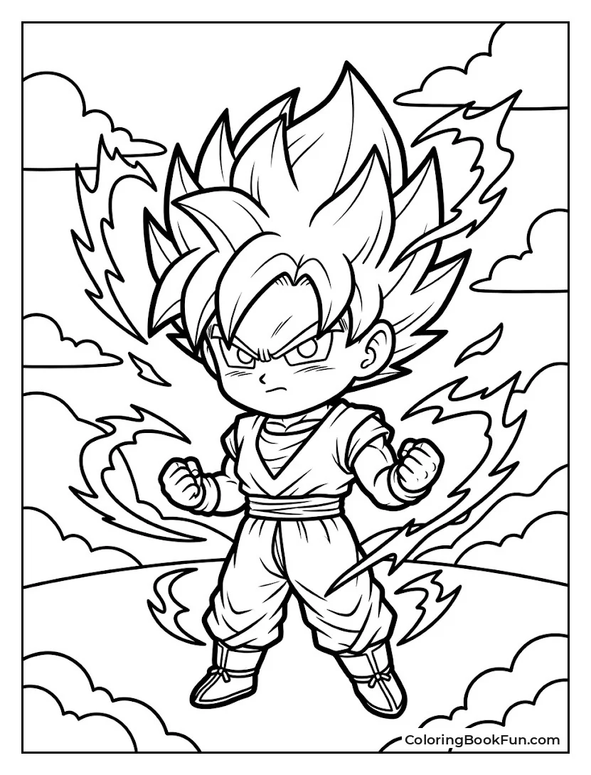 Cute Chibi Super Saiyan Goku Smiles