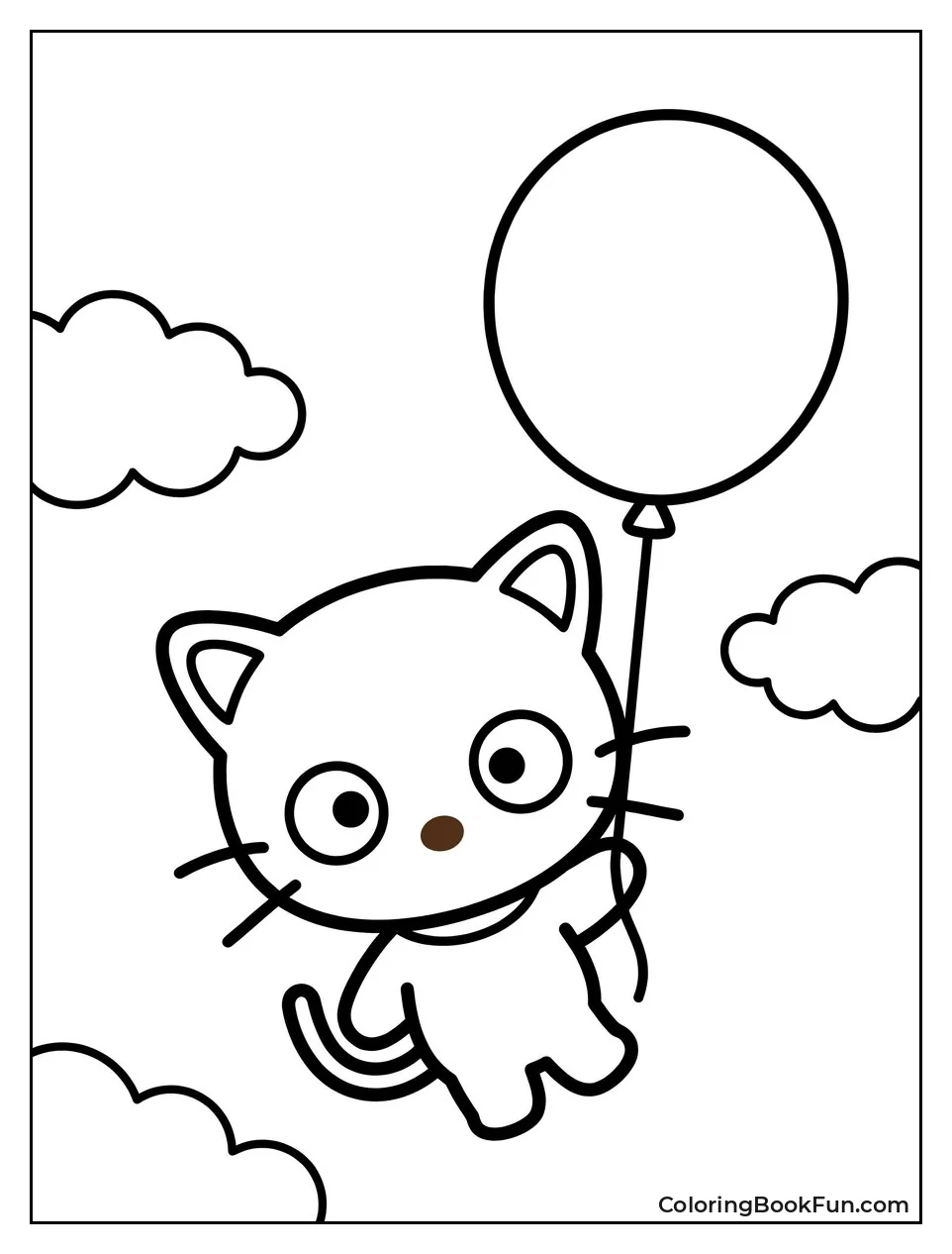 Chococat Holds a Big Colorful Balloon