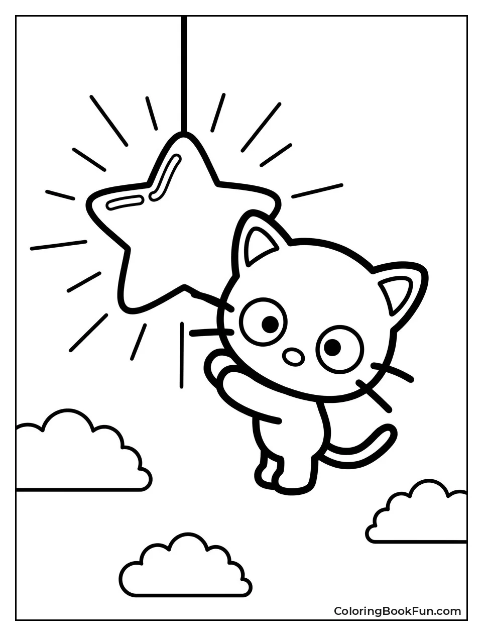 Chococat Hugs a Glowing Star