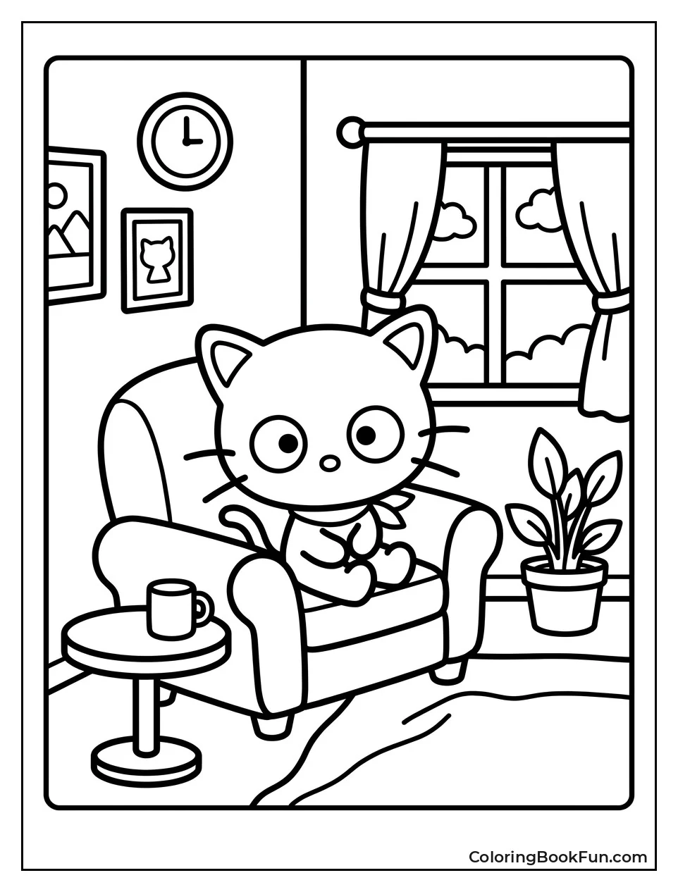 Chococat Relaxes in His Cozy House