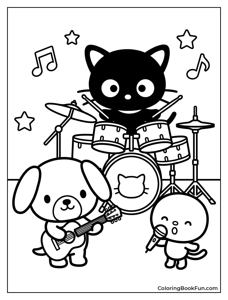Chococat Plays Drums in the Band