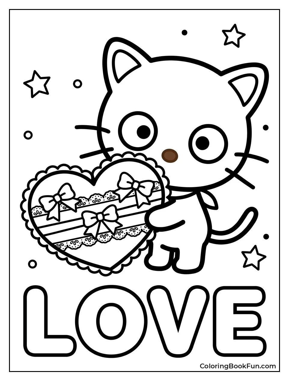 Chococat Hugs a Big Heart Pillow