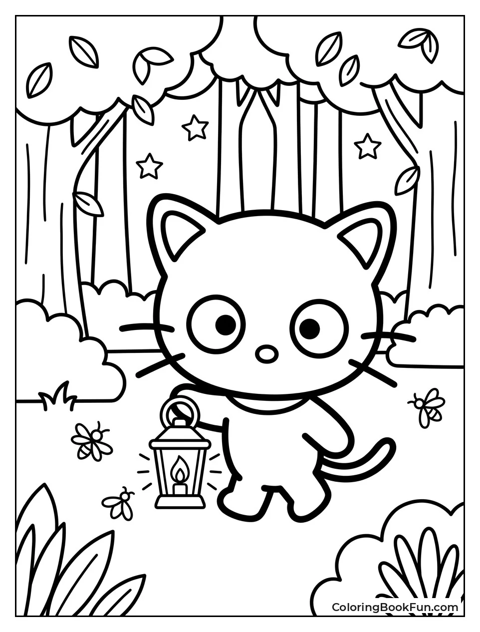 Chococat Walks at Night with Lantern