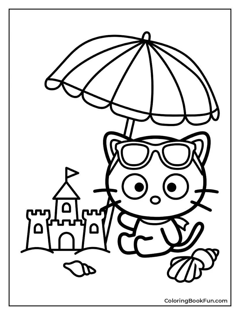 Chococat Enjoys Summer Beach Day