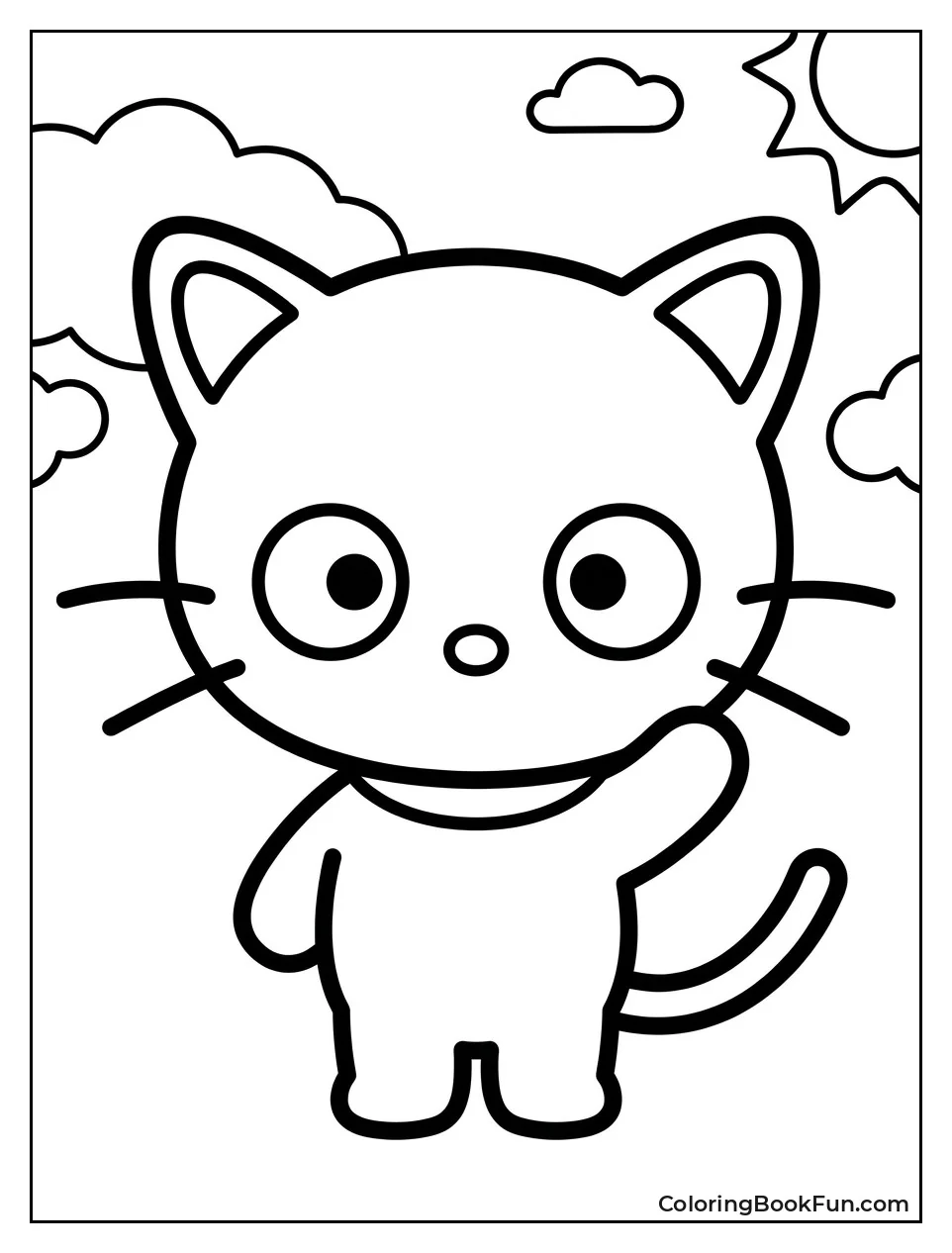 Chococat Waves Hello with His Paw