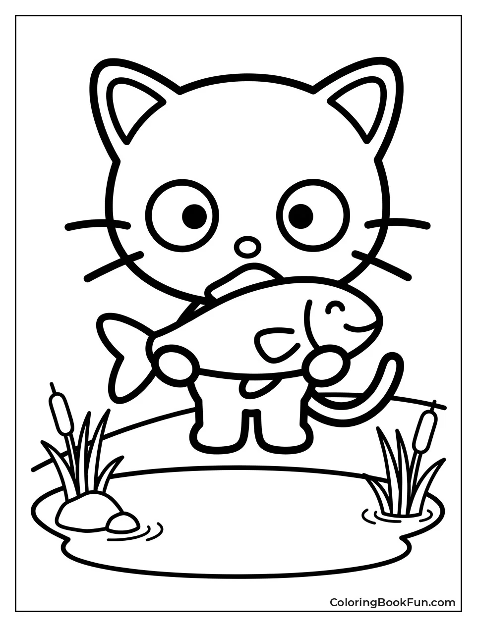 Chococat Shows Off His Big Fish