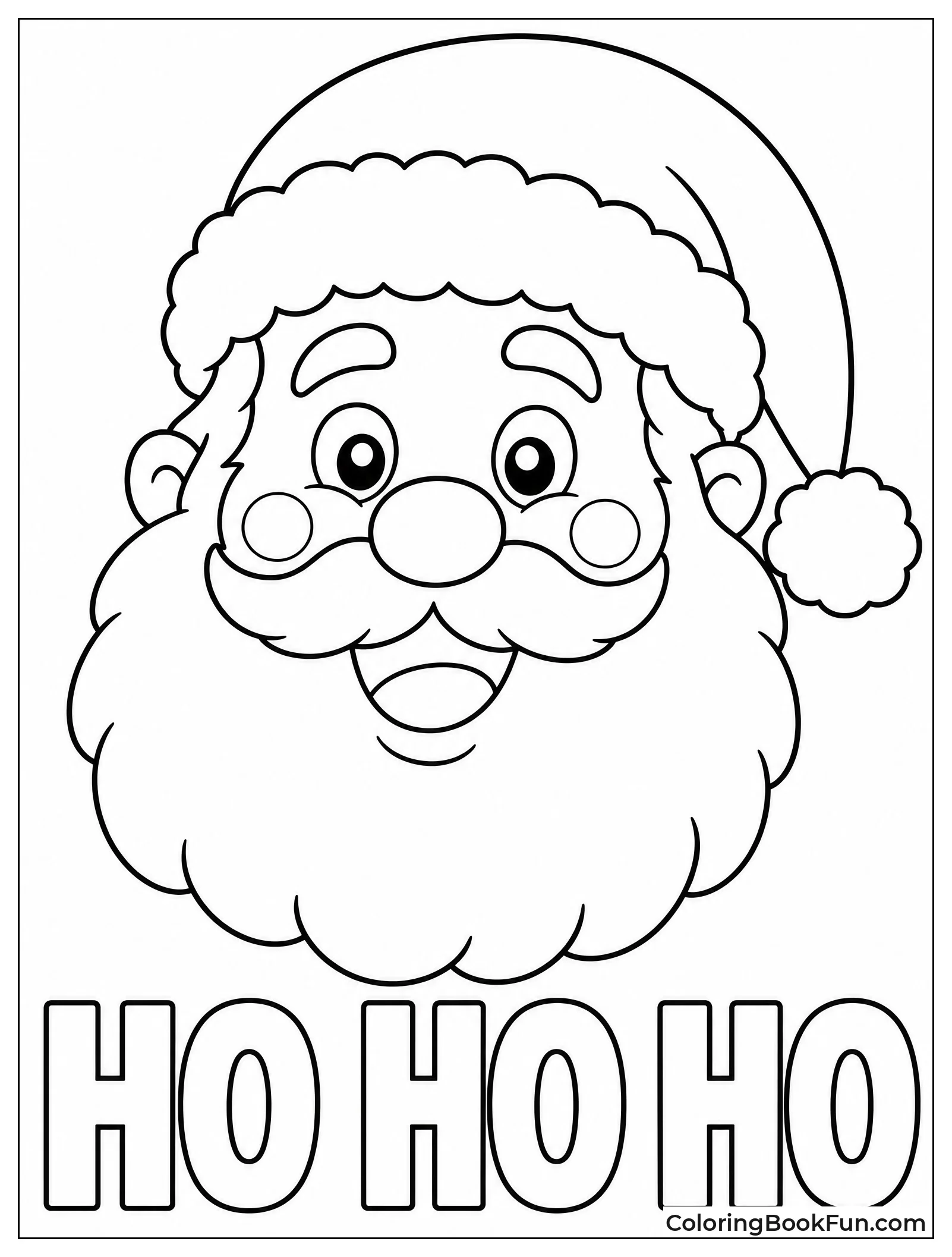 Jolly Santa Face with Beard
