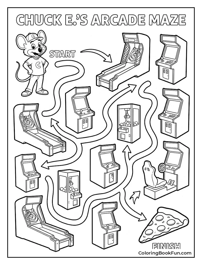 Chuck E Finding His Way Through Arcade