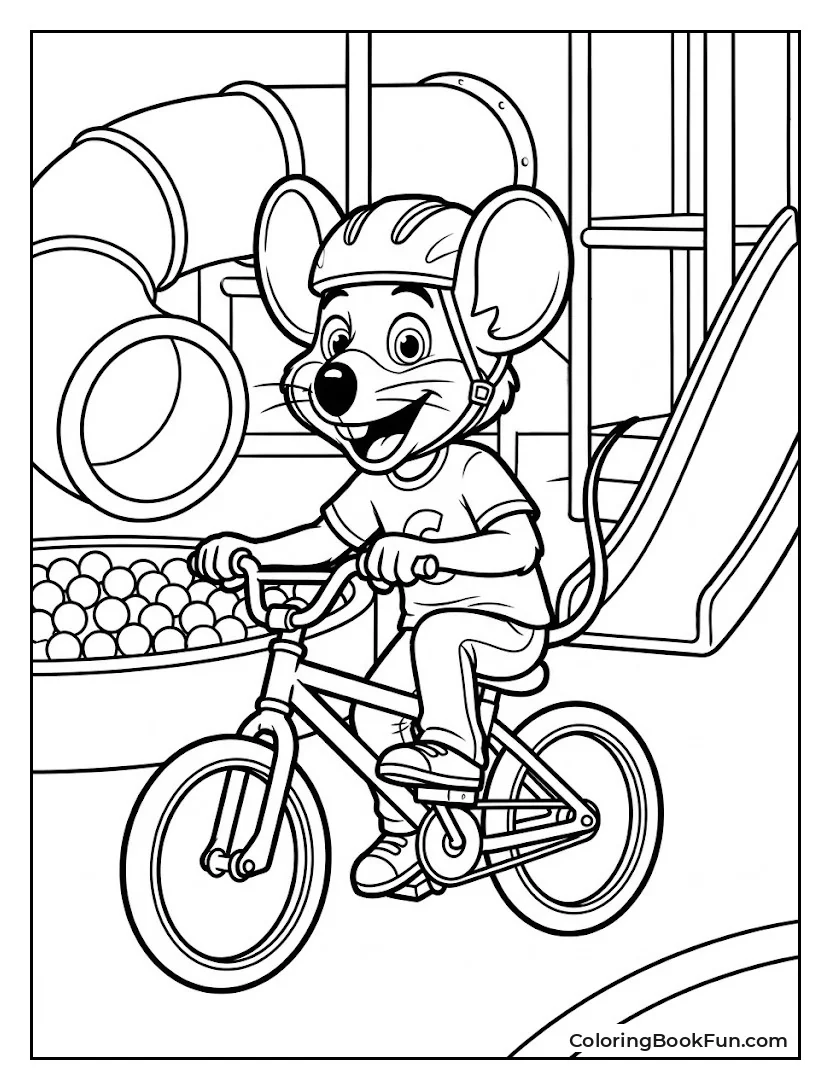 Chuck E Riding a Bike