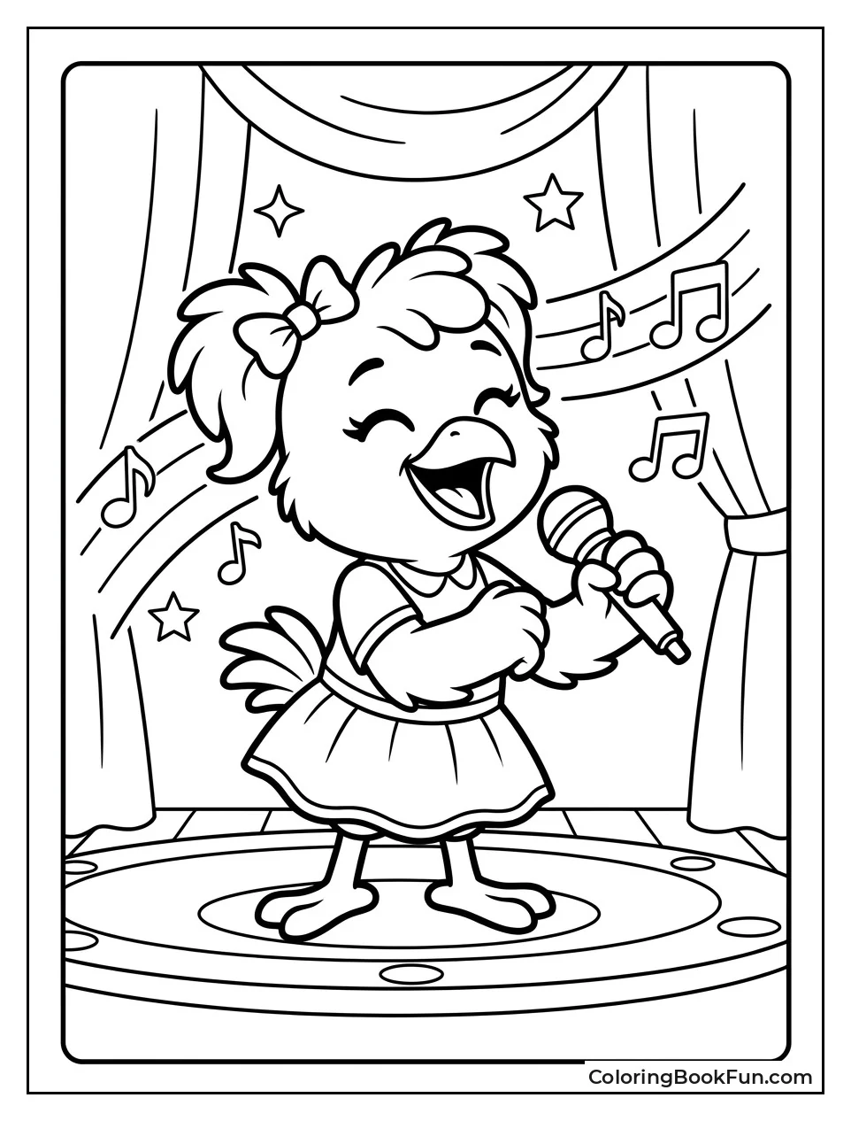 Helen Henny Singing with Music Notes
