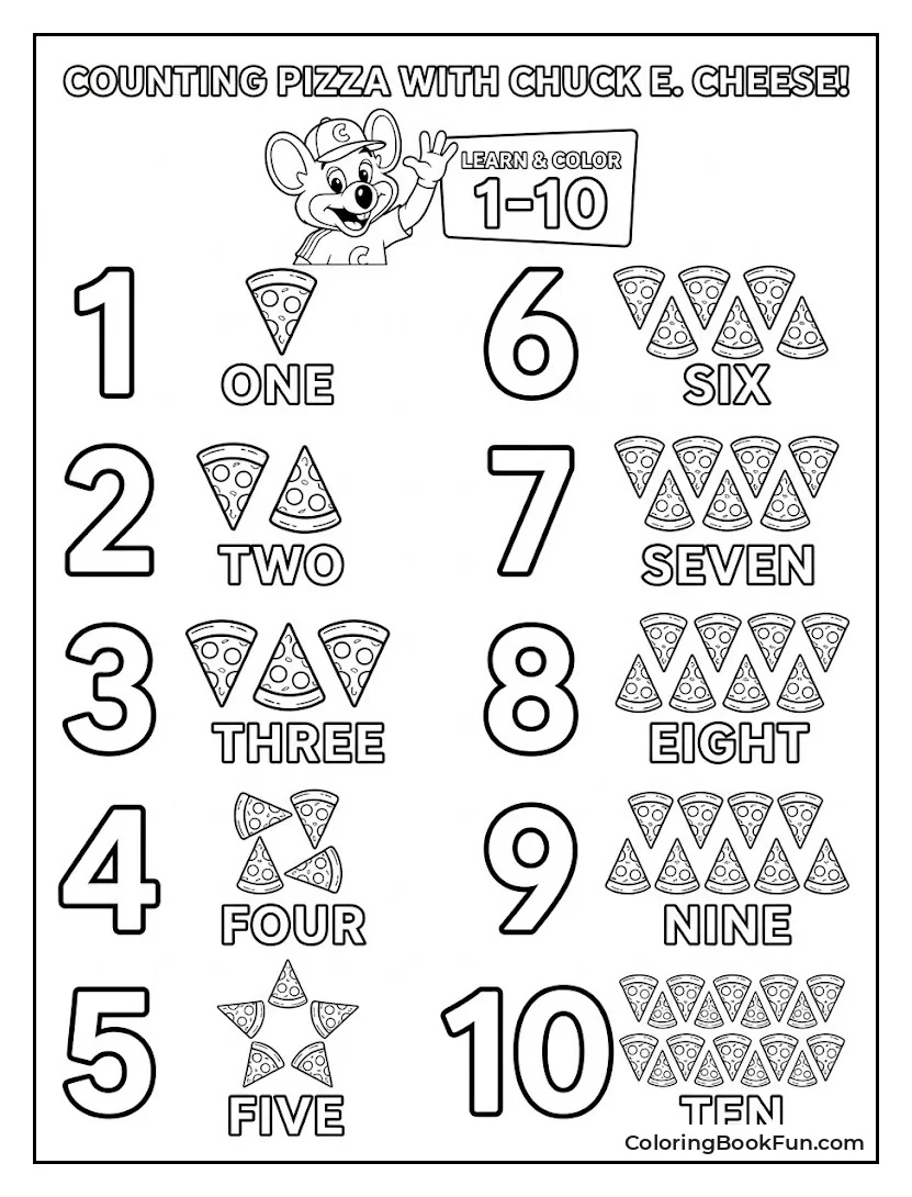 Counting Pizza Slices One Through Ten
