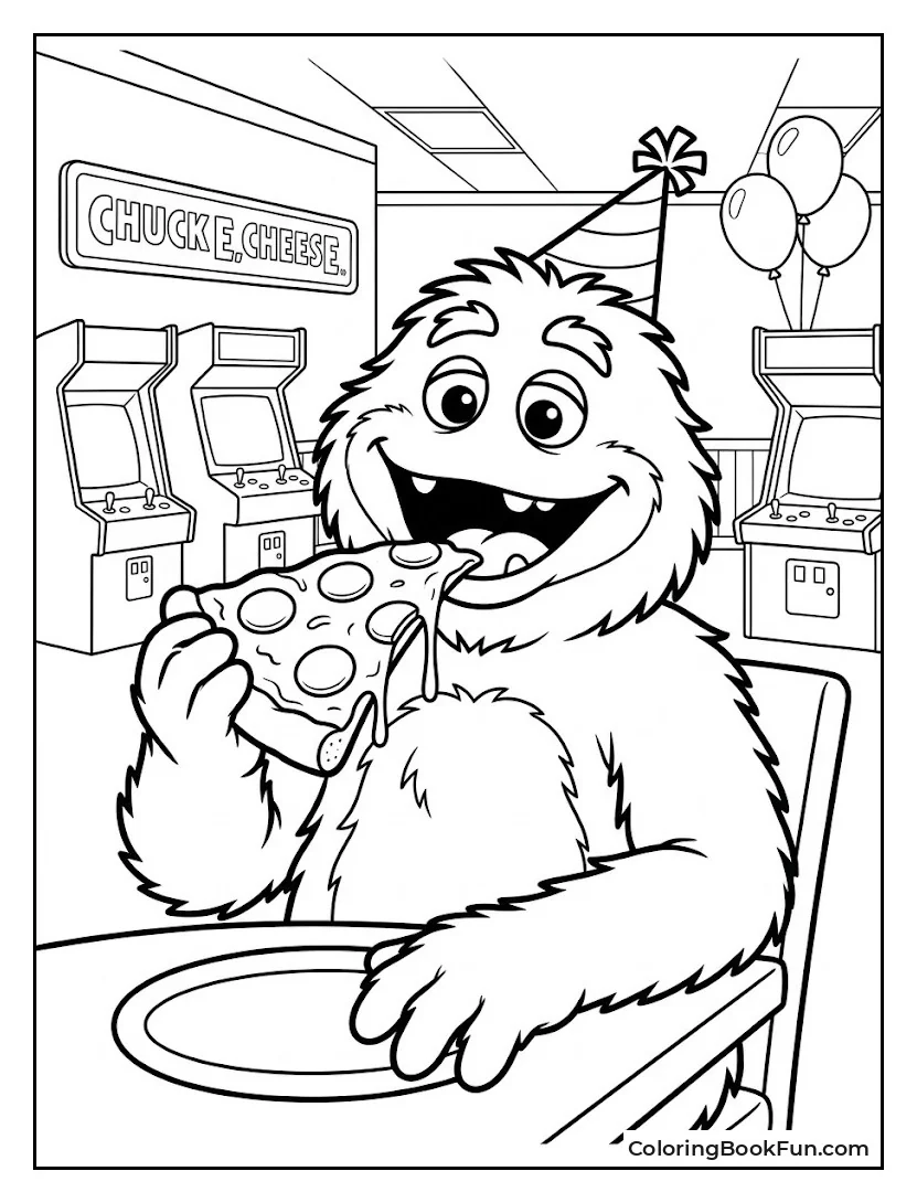 Mr Munch Eating a Big Slice