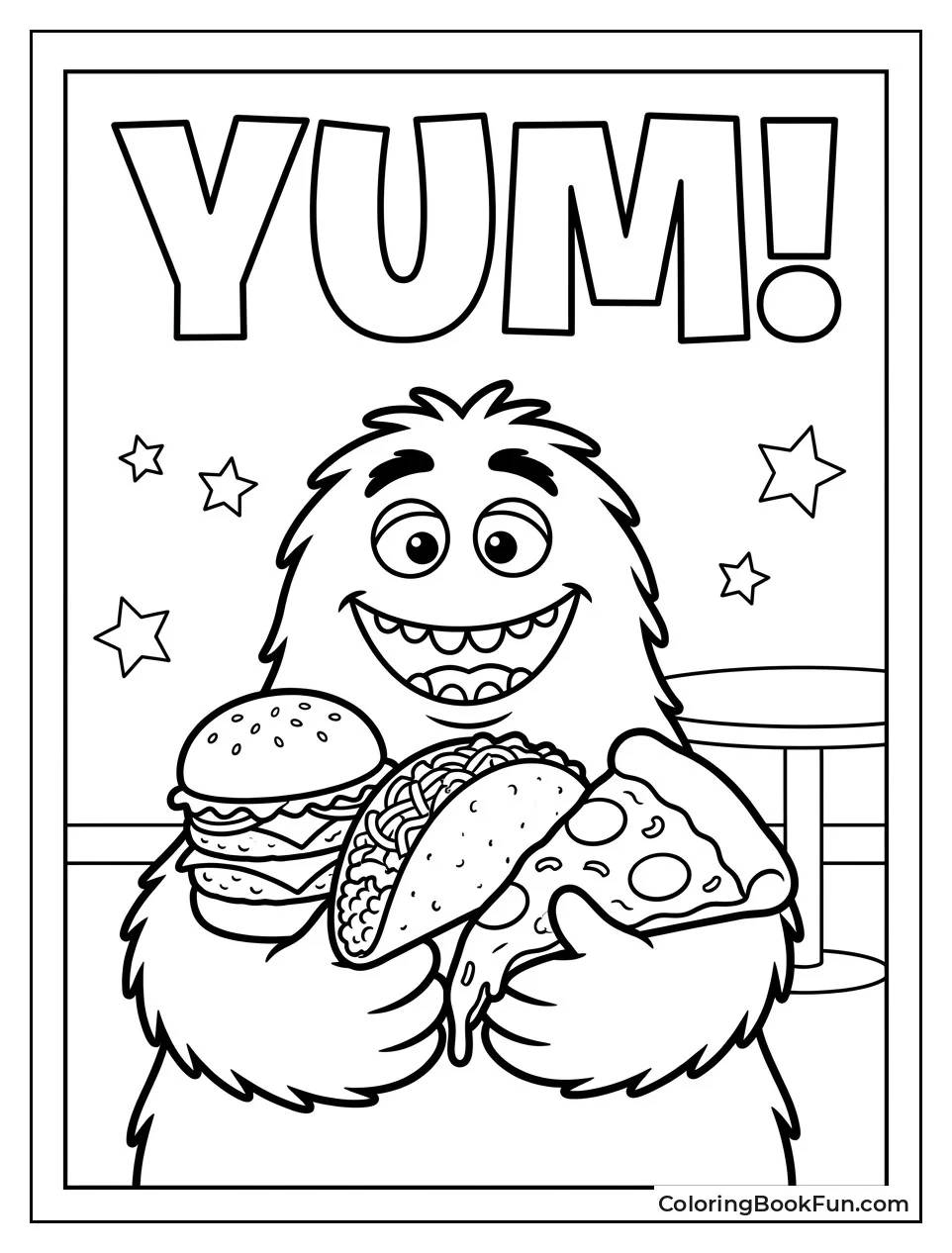 Mr Munch Holding Snacks with Joy
