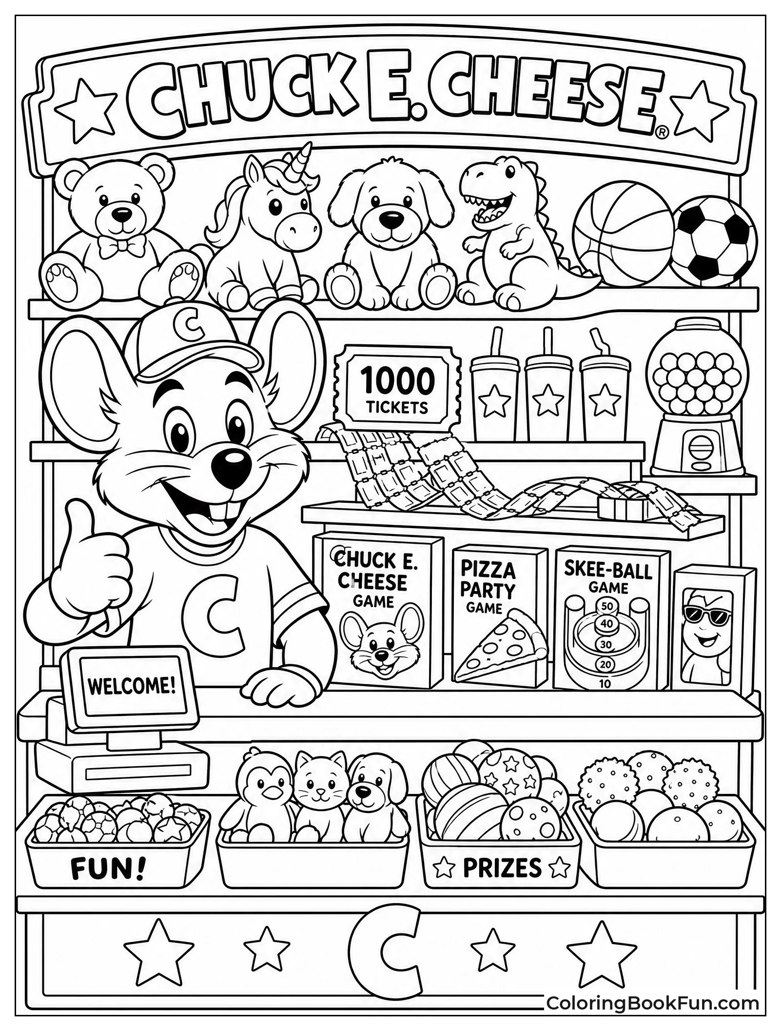 Prize Counter Filled with Goodies