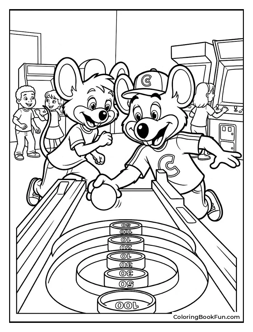 Chuck E Rolling for High Score