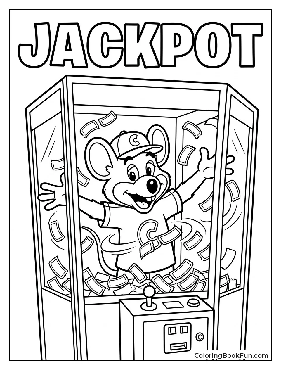 Chuck E Surrounded by Swirling Tickets