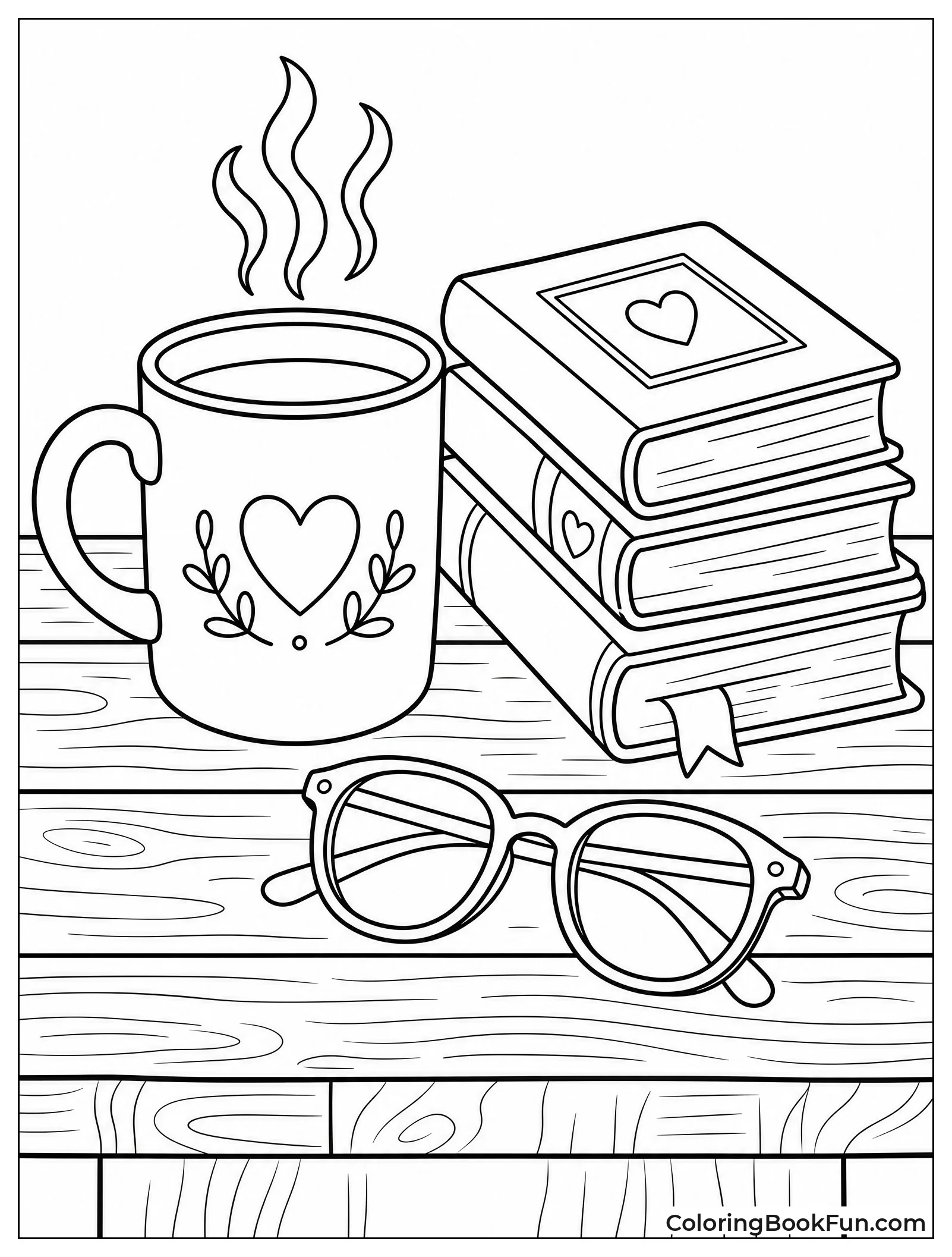 Books and Coffee on Table