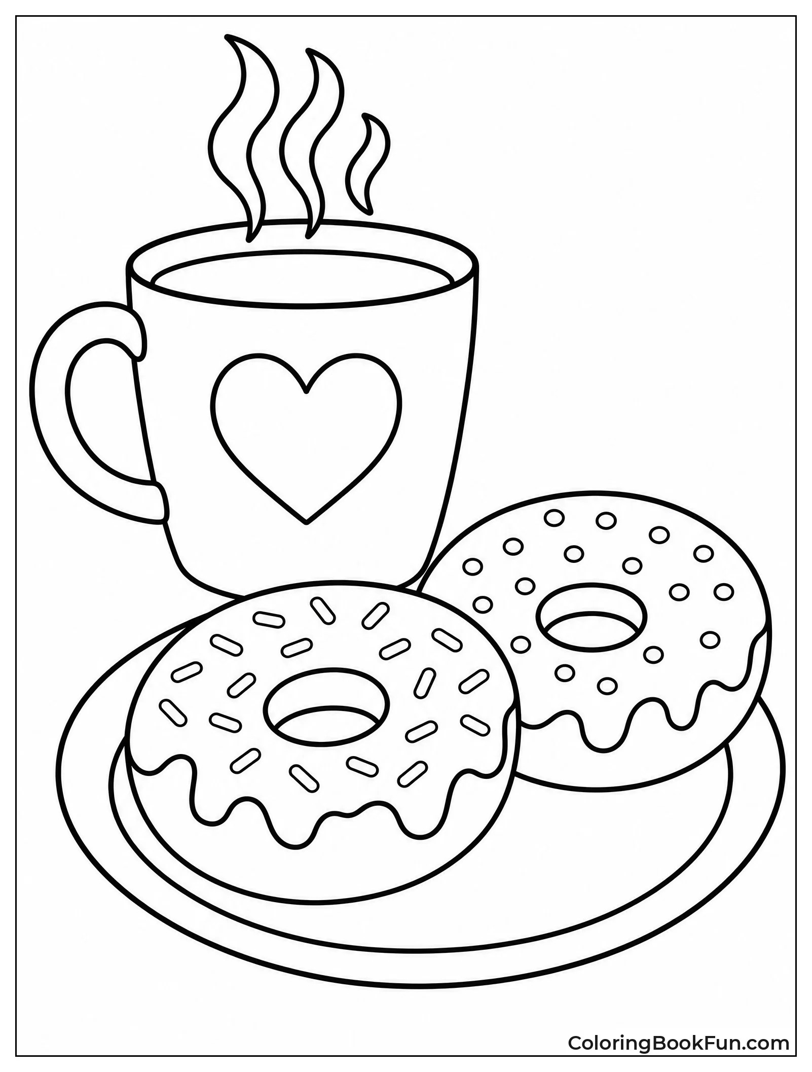 Coffee Cup beside Glazed Donuts