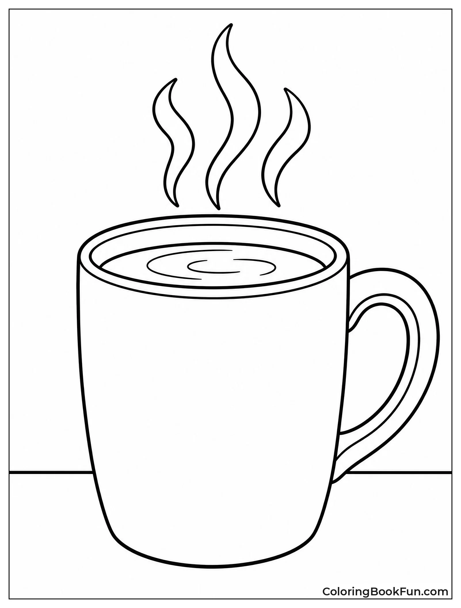 Steaming Mug with Rising Swirls