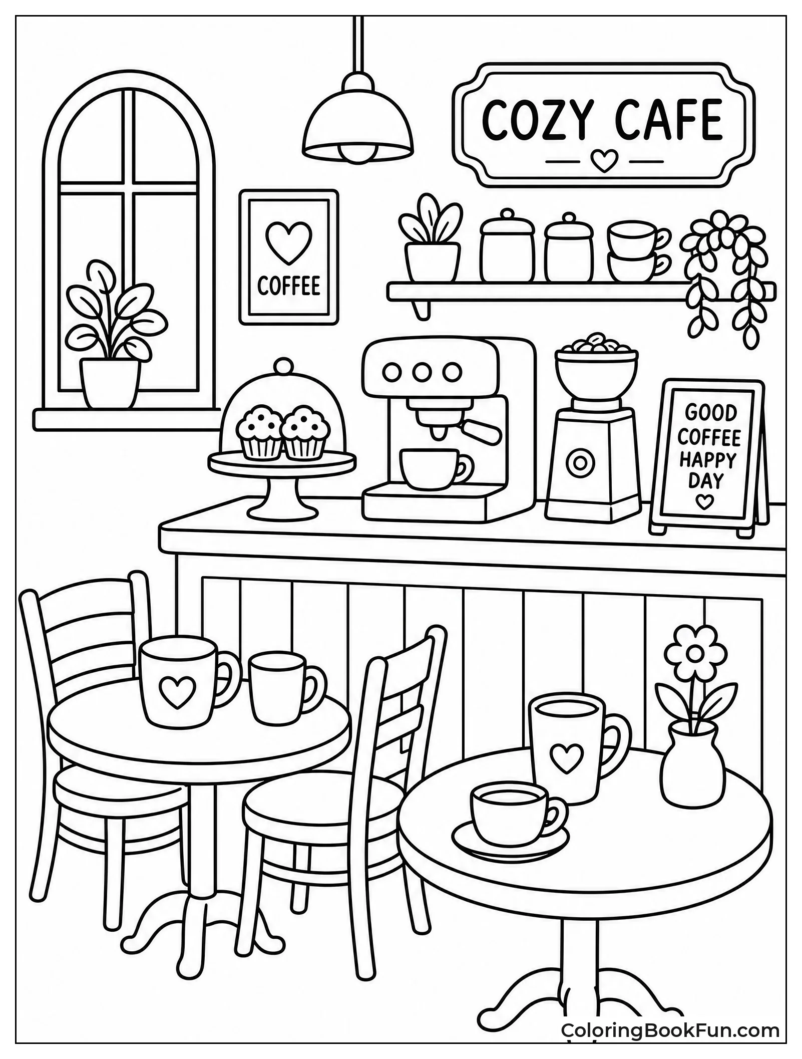 Warm Cafe with Ready Cups