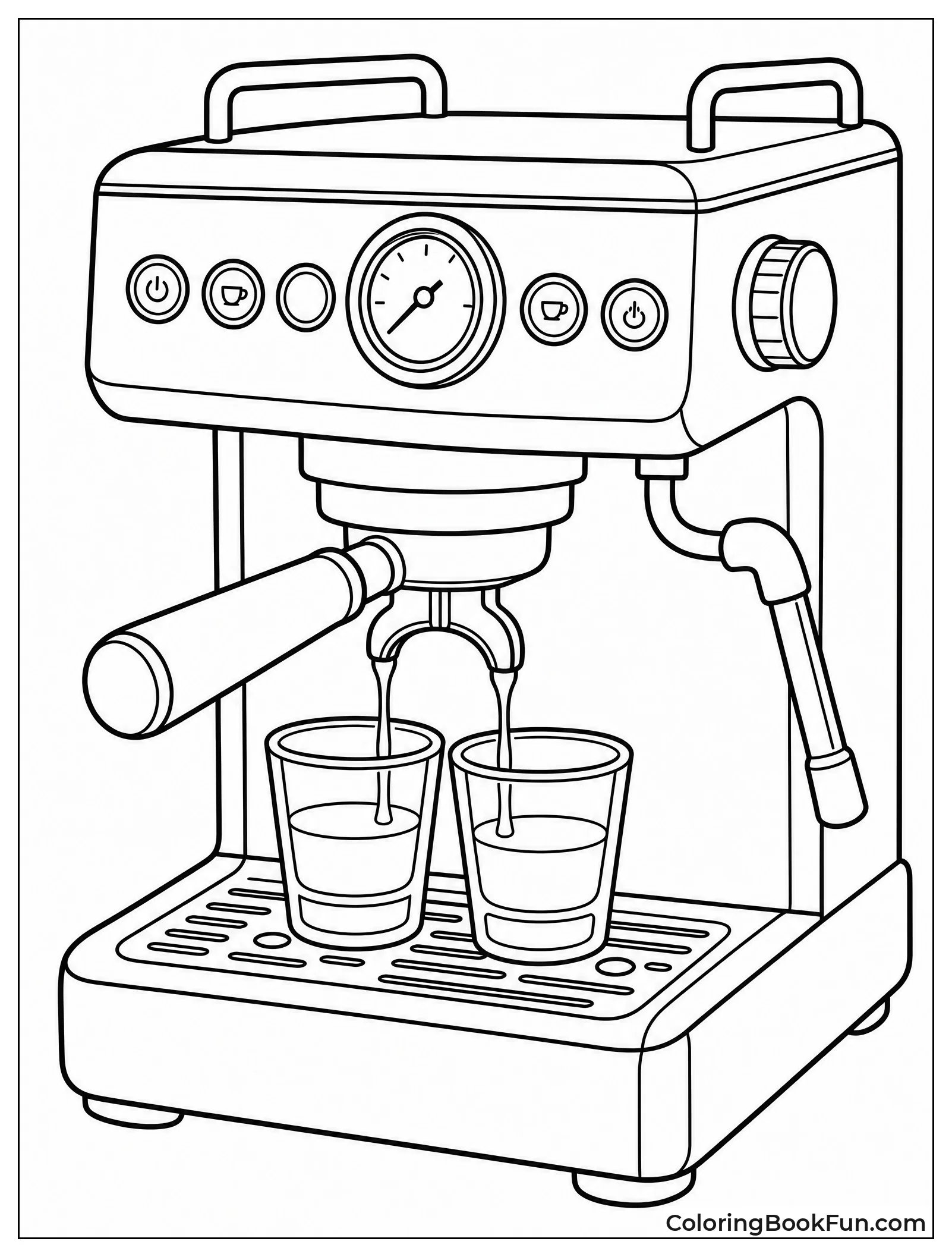 Espresso Machine Dripping into Shots