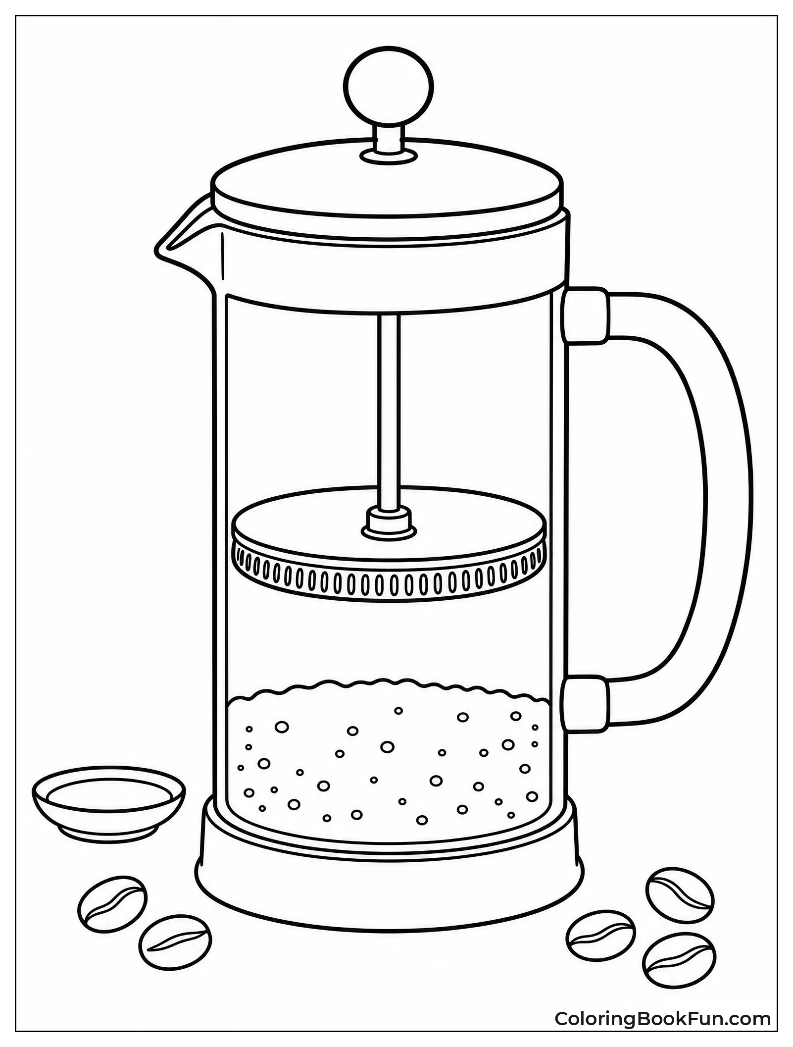 Pressing Down French Press Plunger