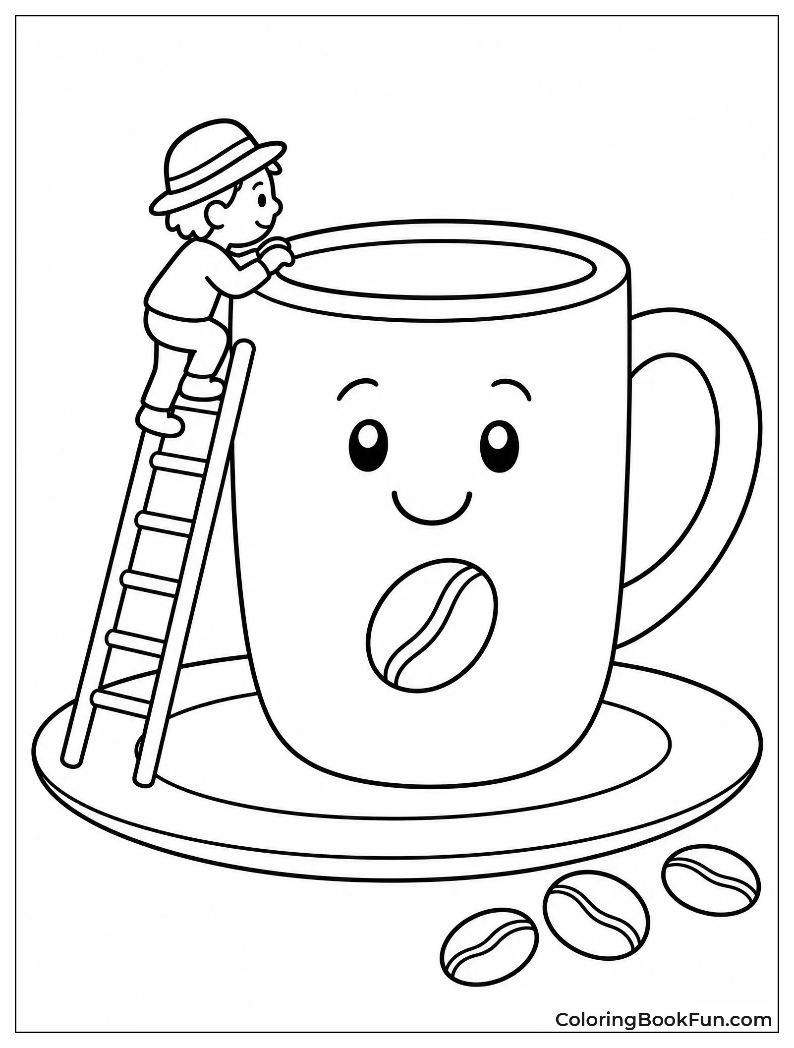 Tiny Person Climbing Giant Mug