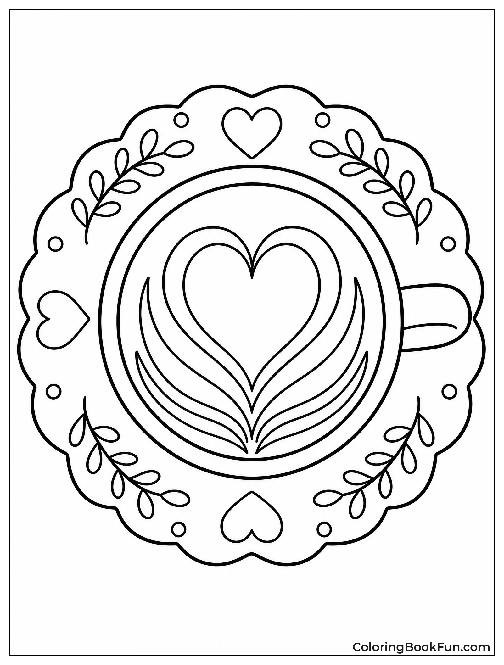 Heart Latte Art in Cup