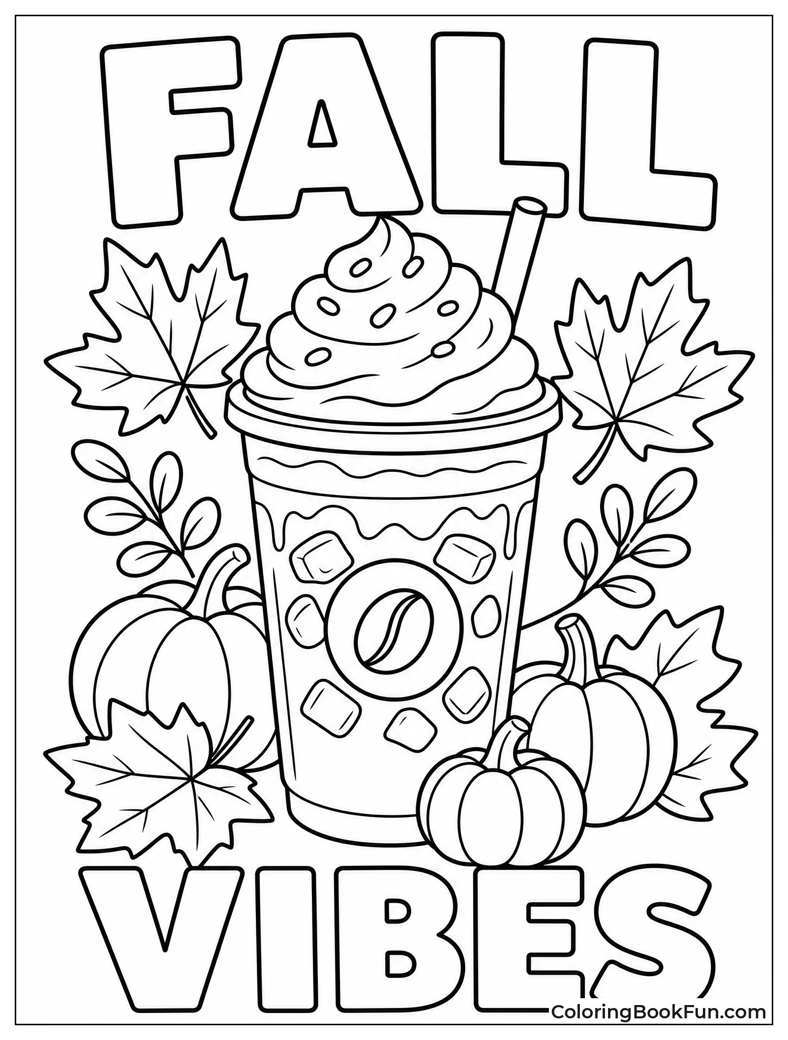 Pumpkin Spice Latte with Leaves