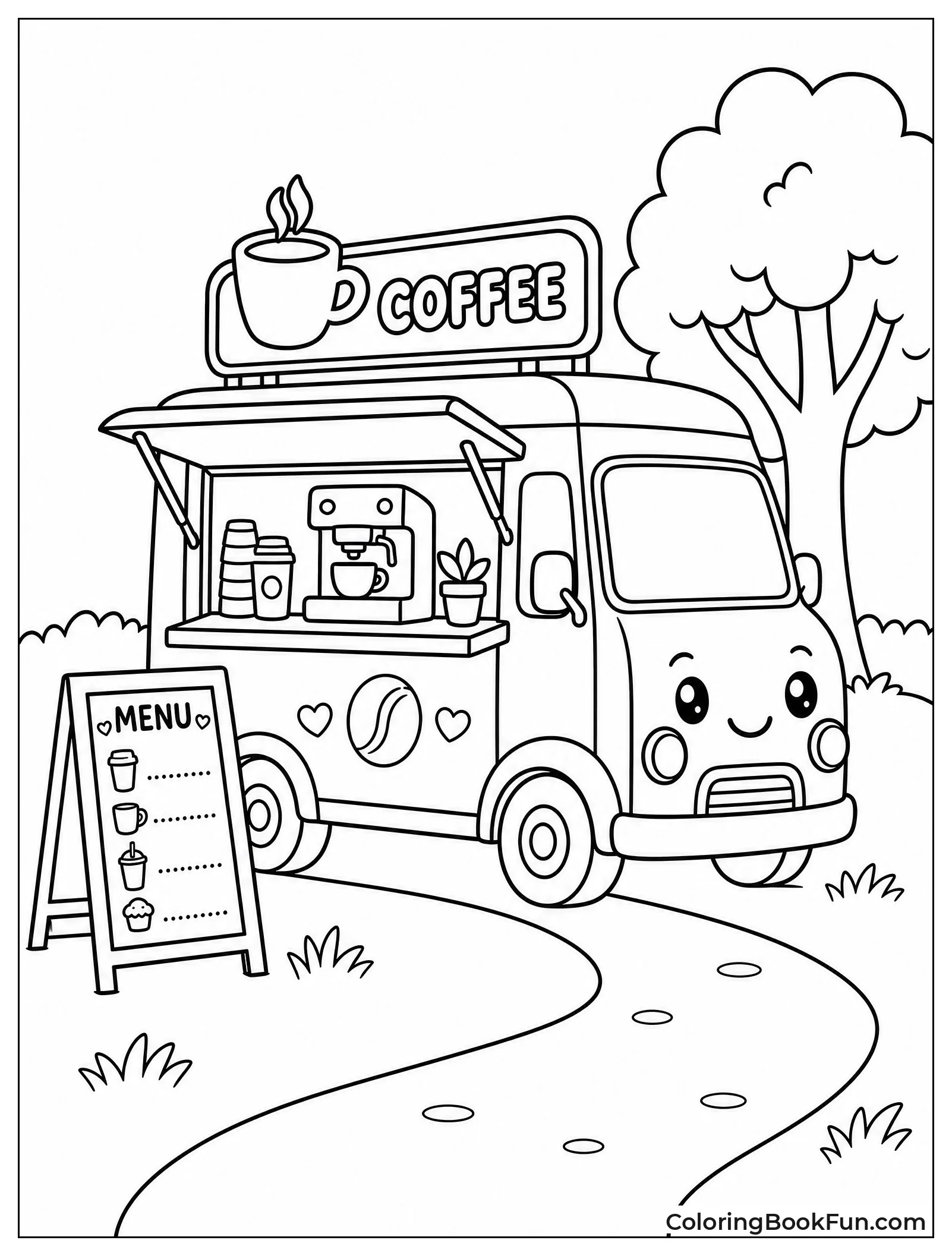 Cute Coffee Van in Park