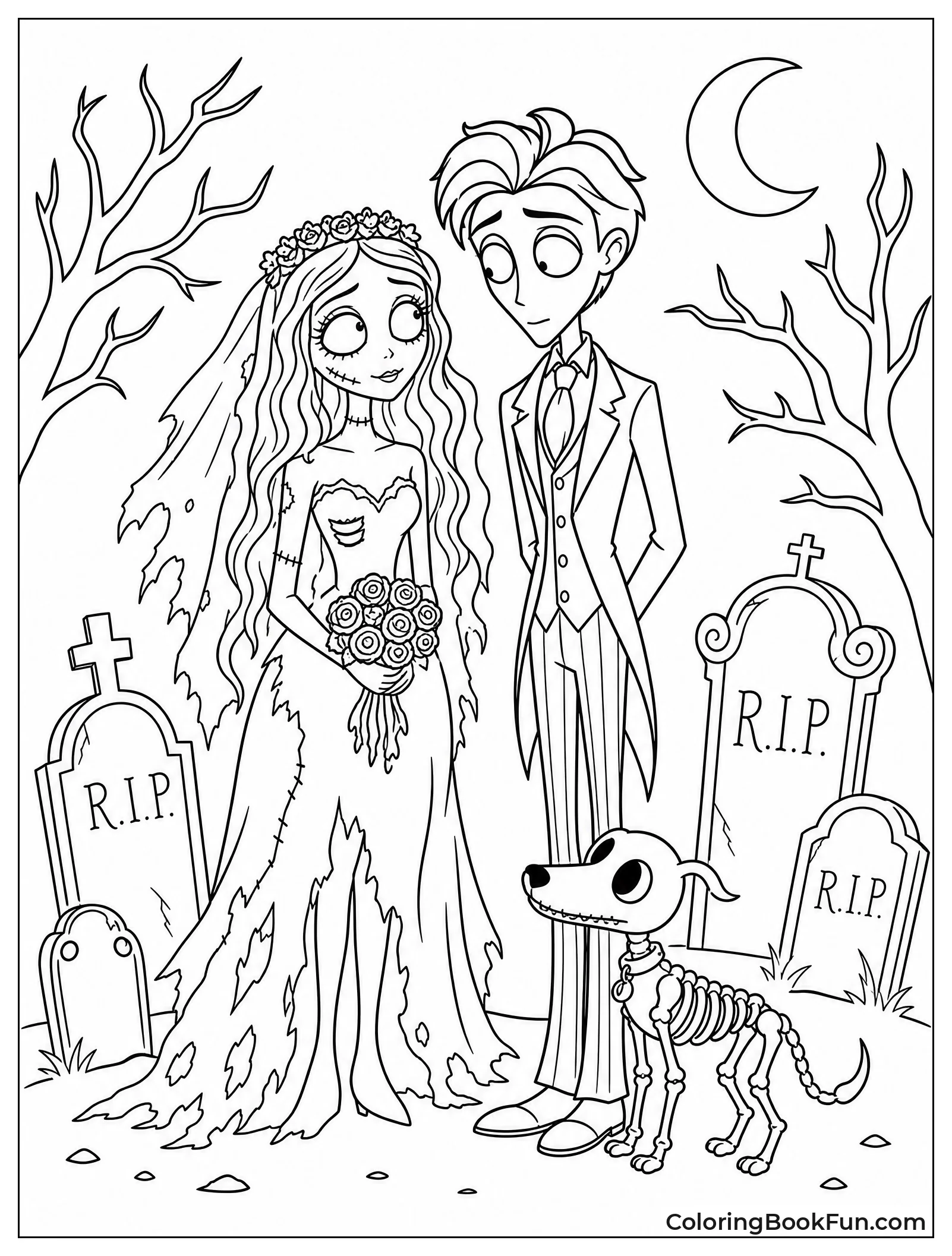 Friends Standing in Cemetery