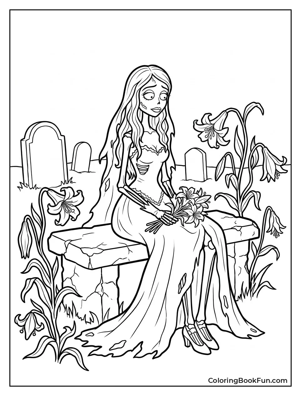 Emily Sitting in Graveyard Garden