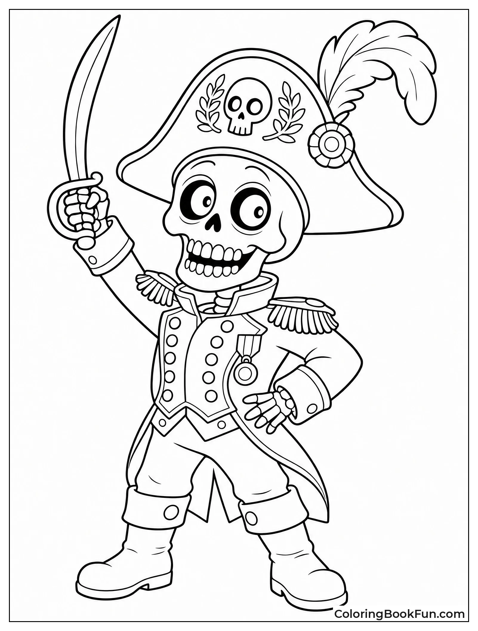 Funny Skeleton General in Uniform