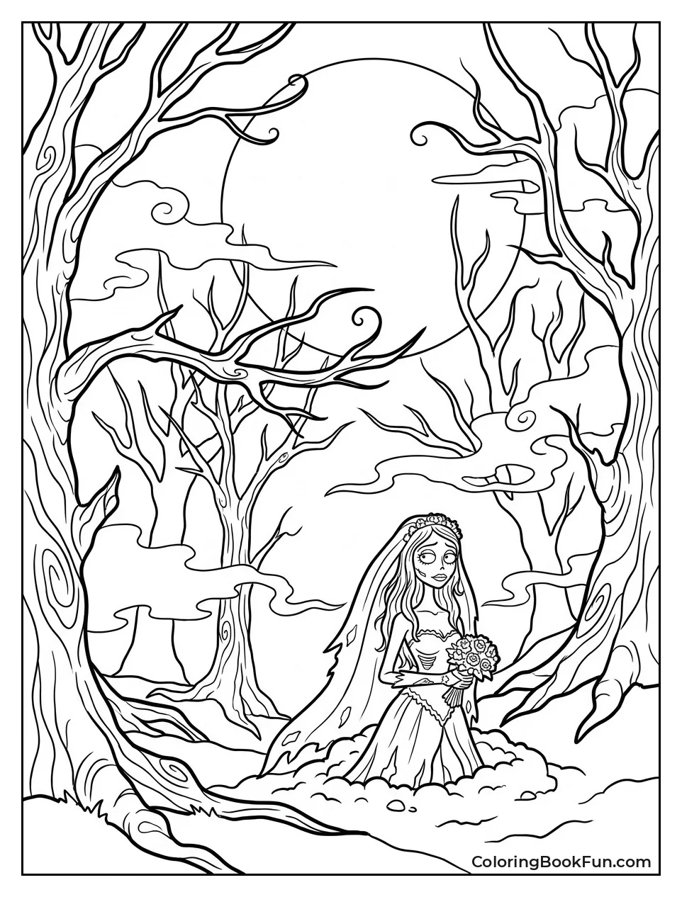 Moonlit Walk through Spooky Forest