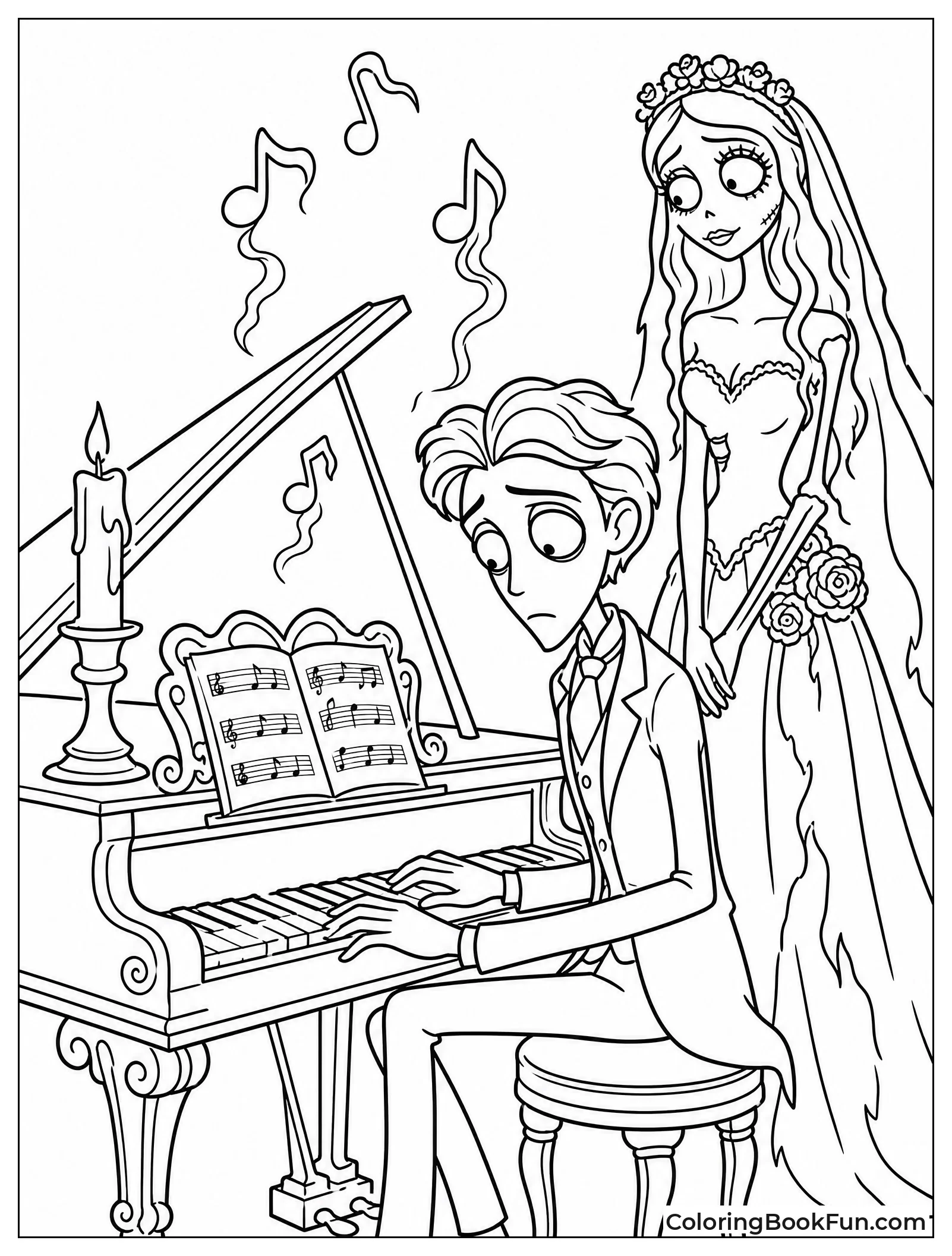 Victors Piano with Sheet Music