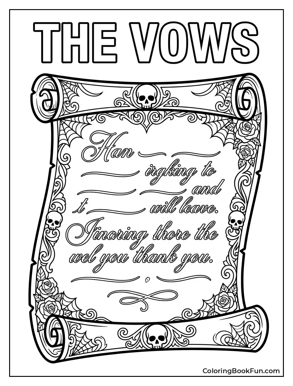 Ornate Scroll with Wedding Vows