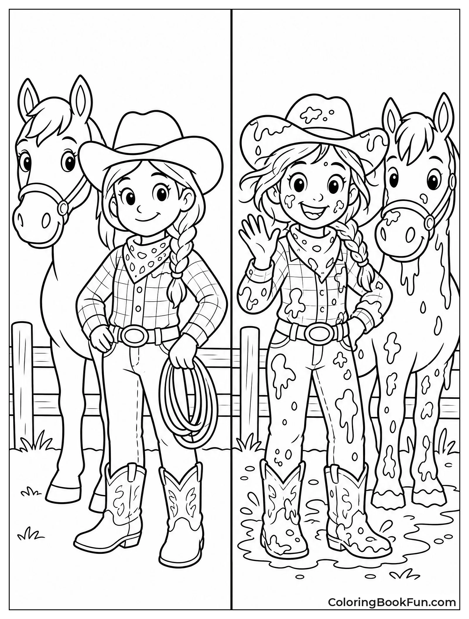 Clean Cowgirl and Muddy Cowgirl